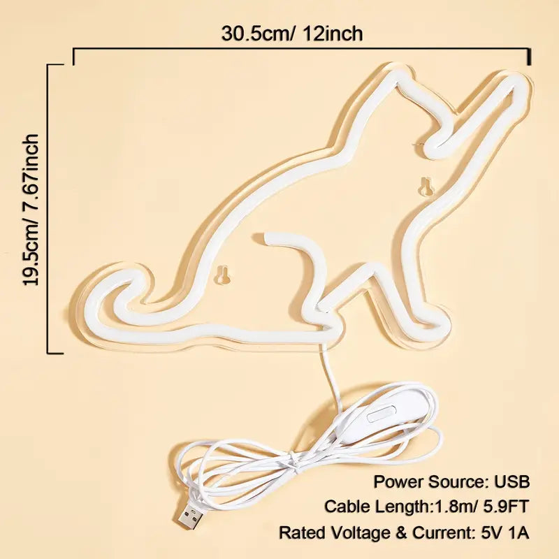 Katt LED Neon Dekorasjon