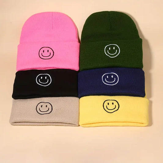 Smiley beanie flere farger